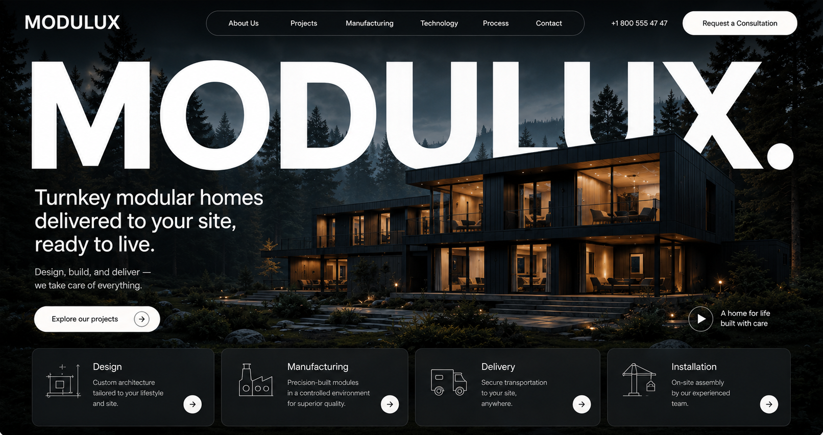 Modulux turnkey modular homes website